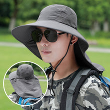 Load image into Gallery viewer, UPF40+ Fisherman Fishing Hat Sunshade Nylon Widen Brim Quick Dry Breathable Sun Shield Cycling Climbing Running Hats

