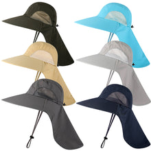 Load image into Gallery viewer, UPF40+ Fisherman Fishing Hat Sunshade Nylon Widen Brim Quick Dry Breathable Sun Shield Cycling Climbing Running Hats
