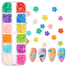 Load image into Gallery viewer, 12 Grids/set Ocean Series Nail Decoration Accessories Metal Rivet Sequins Multiple Styles Manicure Art Ornaments
