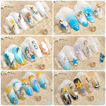 Load image into Gallery viewer, 12 Grids/set Ocean Series Nail Decoration Accessories Metal Rivet Sequins Multiple Styles Manicure Art Ornaments
