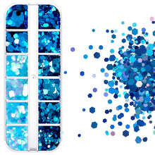 Load image into Gallery viewer, 12 Grids/set Ocean Series Nail Decoration Accessories Metal Rivet Sequins Multiple Styles Manicure Art Ornaments

