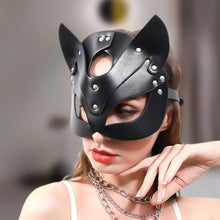 Load image into Gallery viewer, Leather SM Fox Eye Mask Ball Role Playing Mask PU Fun Mask Foreign Trade Cross Border Adult Performance Props

