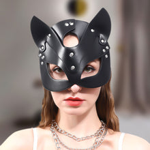 Load image into Gallery viewer, Leather SM Fox Eye Mask Ball Role Playing Mask PU Fun Mask Foreign Trade Cross Border Adult Performance Props

