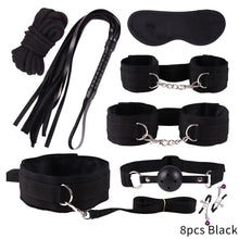 Load image into Gallery viewer, 8pcs Nylon Ribbon Plush Couple Binding Whip Whip Fun Toys Bondage Restraint Sex Toys Couples Games
