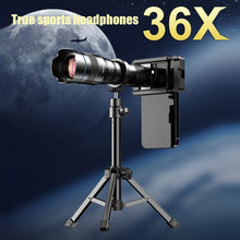 Load image into Gallery viewer, 36x Upgrade High-Definition Telephoto Mobile Phone Lens Universal Single-Tube External Focusing Fishing Observation Telescope
