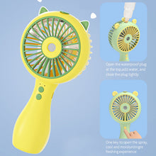 Load image into Gallery viewer, Handheld Mini Fan USB Charging Fan with Air Humidifier Conditioner 2 Speeds Adujustable Summer Cooling Fan for Camping Outdoor
