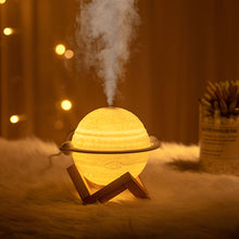 Load image into Gallery viewer, 880ml 3D Moon Lamp Air Humidifier 3 Colors Moon Night Light Humidifier LED Dimmable USB Humidificador Mist Maker

