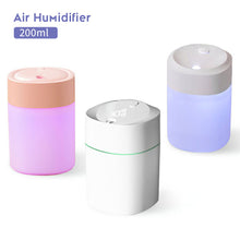 Load image into Gallery viewer, 200ml Mini Air Humidifier with Night Light Essential Oil Diffuser USB Mist Maker Car Air Freshener for Bedroom Office
