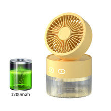 Load image into Gallery viewer, Portable Fan Air Humidifier 350ml Water Cooler Table Fan Usb Rechargeable Fan Essential Oil Diffuser Night Light Car Fan
