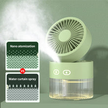 Load image into Gallery viewer, Portable Fan Air Humidifier 350ml Water Cooler Table Fan Usb Rechargeable Fan Essential Oil Diffuser Night Light Car Fan
