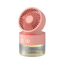 Load image into Gallery viewer, Portable Fan Air Humidifier 350ml Water Cooler Table Fan Usb Rechargeable Fan Essential Oil Diffuser Night Light Car Fan
