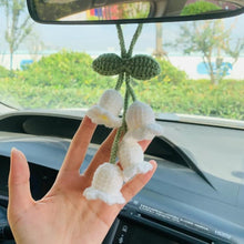 Load image into Gallery viewer, Car Pendant Cute Hand-woven Lily Of The Valley Auto Rearview Mirror Pendant Car Interior Decoration Accessories Auto Ornament Gift
