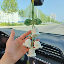 Load image into Gallery viewer, Car Pendant Cute Hand-woven Lily Of The Valley Auto Rearview Mirror Pendant Car Interior Decoration Accessories Auto Ornament Gift
