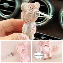 Load image into Gallery viewer, Mini Car Fan Car Air Vent Outlet Perfume Clip Air Freshener Fan Charm Bear Decor Automobile Interior Decoration Accessories
