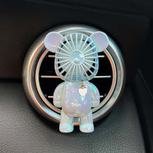 Load image into Gallery viewer, Mini Car Fan Car Air Vent Outlet Perfume Clip Air Freshener Fan Charm Bear Decor Automobile Interior Decoration Accessories
