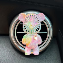 Load image into Gallery viewer, Mini Car Fan Car Air Vent Outlet Perfume Clip Air Freshener Fan Charm Bear Decor Automobile Interior Decoration Accessories
