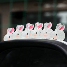 Load image into Gallery viewer, 2/6Pcs Car Interior Accessories Cute Luminous Bunny Car Luminous Ornament Center Console Steering Wheel Rear Mirror Rabbit Decoration
