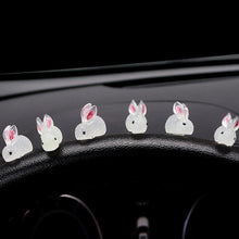 Load image into Gallery viewer, 2/6Pcs Car Interior Accessories Cute Luminous Bunny Car Luminous Ornament Center Console Steering Wheel Rear Mirror Rabbit Decoration
