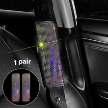 Load image into Gallery viewer, 2Pcs Rhinestones Crystal Car Seat Belt Cover Shoulder Pads Covers Soft Comfort Plush Shoulder Strap Auto Interior Accessories Car Styling

