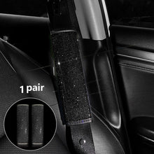 Load image into Gallery viewer, 2Pcs Rhinestones Crystal Car Seat Belt Cover Shoulder Pads Covers Soft Comfort Plush Shoulder Strap Auto Interior Accessories Car Styling
