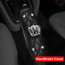 Load image into Gallery viewer, Car Styling Crystal Crown Car Seat Belt Cover Shoulder Pads Car Shifter Gear Knob Cover Hand Brake Covers Auto Interior Accessories
