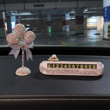 Load image into Gallery viewer, Bling Diamonds Car Temporary Phone Number Parking Sign Women's Trending Creative Parking Card Car Moving Digital Ornaments
