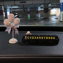 Load image into Gallery viewer, Bling Diamonds Car Temporary Phone Number Parking Sign Women's Trending Creative Parking Card Car Moving Digital Ornaments
