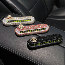 Load image into Gallery viewer, Bling Diamonds Car Temporary Phone Number Parking Sign Women's Trending Creative Parking Card Car Moving Digital Ornaments
