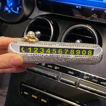 Load image into Gallery viewer, Bling Diamonds Car Temporary Phone Number Parking Sign Women's Trending Creative Parking Card Car Moving Digital Ornaments
