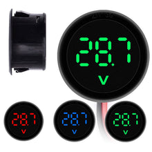 Load image into Gallery viewer, LED Digital Display Circular Two-wire Voltmeter DC Digital Voltmeter Head Display Reverse Connection Protection DC 4-100V

