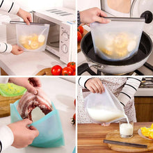 Load image into Gallery viewer, 1pc Reusable Silicone Sealing Food Storage Bag High Temperature Resistant Food Bag Refrigerator Stand up Fresh Bag Freezer Food Storage Bag
