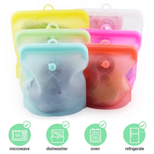Load image into Gallery viewer, 1pc Reusable Silicone Sealing Food Storage Bag Leakproof Food Containers Refrigerator Stand up Fresh Bag Freezer Food Storage Bag
