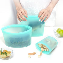 Load image into Gallery viewer, 1pc Reusable Silicone Sealing Food Storage Bag Leakproof Food Containers Refrigerator Stand up Fresh Bag Freezer Food Storage Bag
