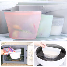 Load image into Gallery viewer, 1pc Reusable Silicone Food Sealing Bag Leakproof Food Containers Refrigerator Stand up Fresh Bag Freezer Food Storage Bag
