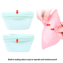 Load image into Gallery viewer, 1pc Reusable Silicone Food Sealing Bag Leakproof Food Containers Refrigerator Stand up Fresh Bag Freezer Food Storage Bag
