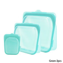 Load image into Gallery viewer, 1pc Silicone Reusable Food Bag Freezer Food Container Heat Resistant Leakproof Fresh Keeping Bags Sub-packing Sealing Bags
