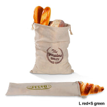 Load image into Gallery viewer, Reusable Linen Bread Bag Baguette Cotton Drawstring Storage Bag Loaf Homemade Bread Eco Friendly Fresh Keeping Bags
