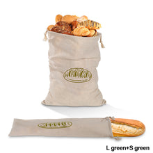 Load image into Gallery viewer, Reusable Linen Bread Bag Baguette Cotton Drawstring Storage Bag Loaf Homemade Bread Eco Friendly Fresh Keeping Bags
