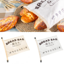 Load image into Gallery viewer, Reusable Cotton Bread Bag with TPU Lining Baguette Cotton Storage Bag Loaf Homemade Bread Eco Friendly Fresh Keeping Bags
