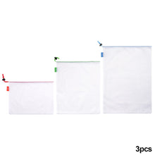 Load image into Gallery viewer, 3 Sizes Reusable Mesh Drawstring Bag Eco-Friendly Washable Bags Grocery Shopping Storage Fruit Vegetable Toys Sundries Bag
