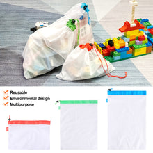 Load image into Gallery viewer, 3 Sizes Reusable Drawstring Mesh Bag Eco-Friendly Shopping Bags Toys Sundries Bag Grocery Storage Fruit Vegetable
