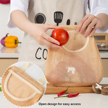 Load image into Gallery viewer, 1pc Reusable Kitchen Hanging Mesh Storage Bag Home Fruit Vegetable Net Bag Ginger Garlic Potatoes Onions Hollow Bag
