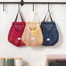 Load image into Gallery viewer, 1pc Reusable Kitchen Hanging Mesh Storage Bag Home Fruit Vegetable Net Bag Ginger Garlic Potatoes Onions Hollow Bag
