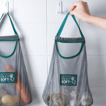 Load image into Gallery viewer, 1pc Reusable Kitchen Hanging Mesh Storage Bag Home Fruit Vegetable Net Bag Ginger Garlic Potatoes Onions Hollow Bag
