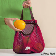 Load image into Gallery viewer, 1pc Reusable Kitchen Hanging Mesh Storage Bag Home Fruit Vegetable Net Bag Ginger Garlic Potatoes Onions Hollow Bag
