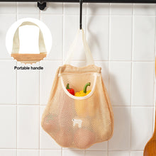 Load image into Gallery viewer, 1pc Reusable Kitchen Hanging Mesh Storage Bag Home Fruit Vegetable Net Bag Ginger Garlic Potatoes Onions Hollow Bag
