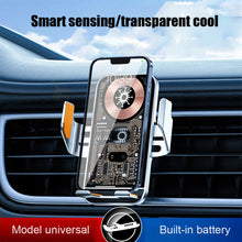 Load image into Gallery viewer, Car Creative Line Design Wireless Charging Mobile Phone Bracket Car Supplies Opening and Closing Navigation Support Frame
