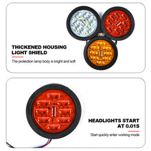 Load image into Gallery viewer, 1Pc 24V 9LED 6D Truck Side Lights Trailer Clearance Lights LED Marker Lights Round Wagon Rear Light
