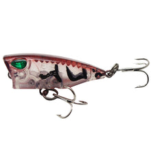 Load image into Gallery viewer, 4CM 3.3G Multi-Color Water System Micro Matter Wave Climbing ABS Lure Floating Fishing Bait Poper Trout Pike Fishing Hard Bait Triple Hook
