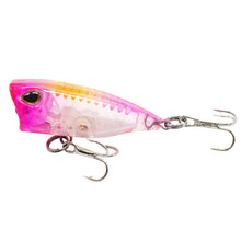 Load image into Gallery viewer, 4CM 3.3G Multi-Color Water System Micro Matter Wave Climbing ABS Lure Floating Fishing Bait Poper Trout Pike Fishing Hard Bait Triple Hook

